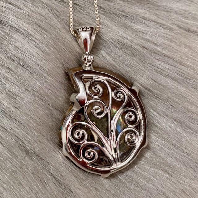 アンモナイト アクセサリー シルバー アバロンペンダントー1