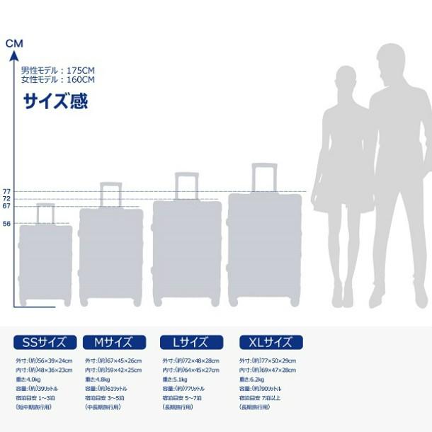 TABITORA 「60180-Silver-SS」 タビトラ スーツケース シルバー SS