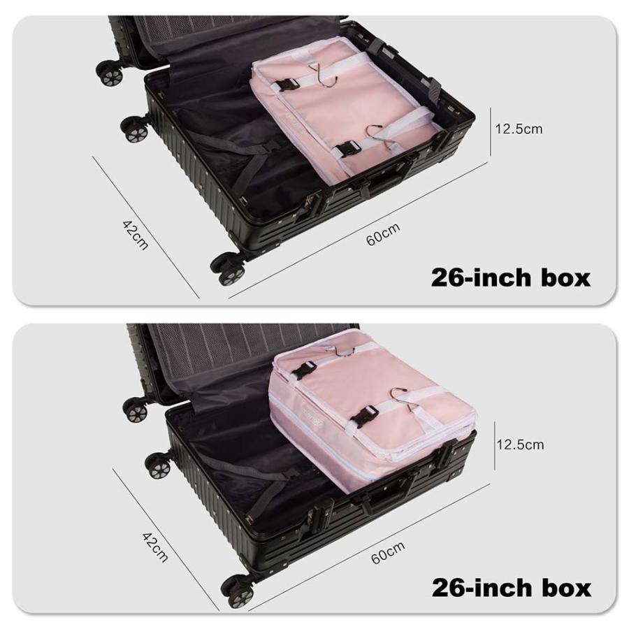 TABITORA 「Pink-XL」 収納ボックス 吊り下げ インナーバッグ 衣類ラック 収納 旅行 出張 クローゼット 省スペース 4段 オーガナイザー｜amoi2｜03