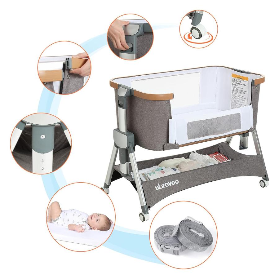 UBRAVOO 2024新型 「908 ベビーラック」 ベビーベッド 折りたたみ  