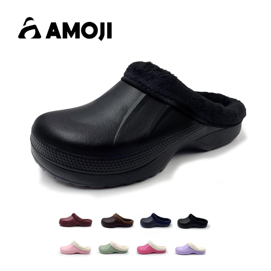 「サイズ交換無料」AMOJI アモジ サンダル メンズ レディース サンダル 冬 スリッパ 暖かい ボアサンダル ルームシューズ 防水 外履き シンプル オフィス