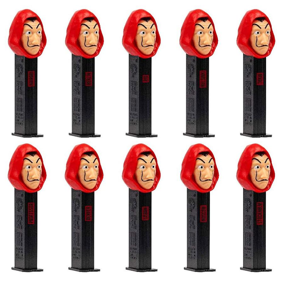 PEZ ペッツ ダリのマスク 黒ステム10種セット、MOC Money Heist : A