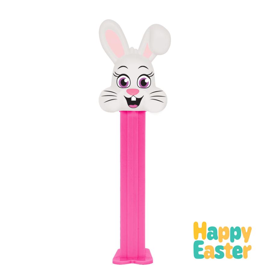 PEZ ペッツ　ダイカット　バニー PEZ ペッツ イースターシリーズ、白バニー・ピンクステム、2025