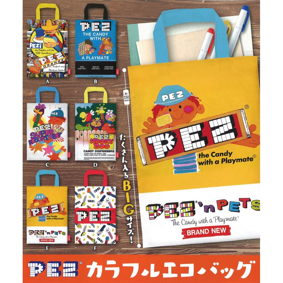 PEZ ペッツ ガチャ PEZカラフルエコバッグ、6種セット、2021年発売