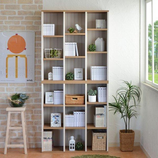 本棚 棚 絵本 絵本ラック 本や雑貨をスッキリ 収納 オープン本棚 書棚 絵本ラック DIY 木製 日本製 新生活 組立の画像