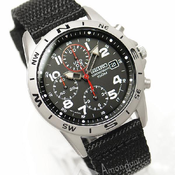逆輸入セイコー ミリタリー クロノグラフ腕時計 :snd399p:Amonduul