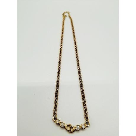 Christian Dior クリスチャンディオール ロゴネックレス ゴールド