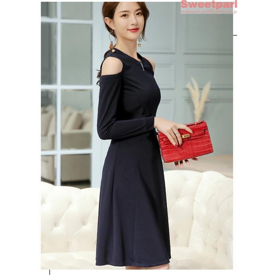 ワンピース レディース 40代 春 膝丈ワンピース きれいめ デート 長袖ワンピース 無地 着痩せ お呼ばれ 22 Bv Amore1号店 通販 Yahoo ショッピング