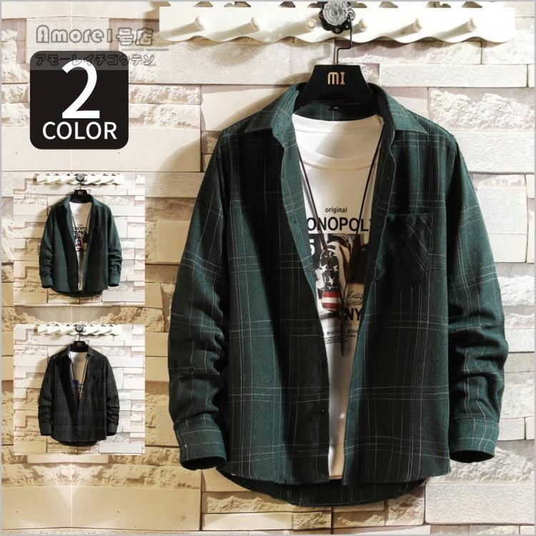 メンズ カジュアルシャツ 長袖シャツ トップス チェックシャツ 秋冬 秋物 細身 ファッション 10代 代 30代 D Amore1号店 通販 Yahoo ショッピング