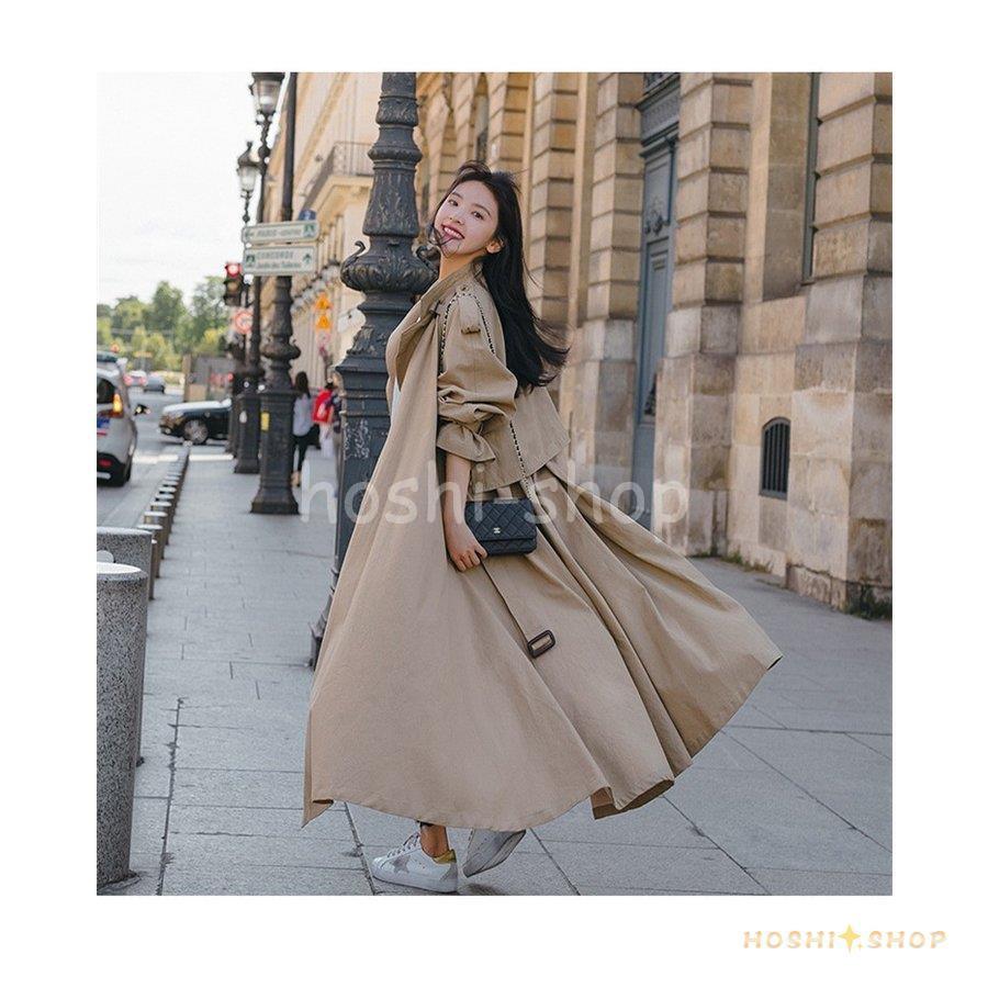 レディース ステンカラートレンチコート スプリングコート トレンチ