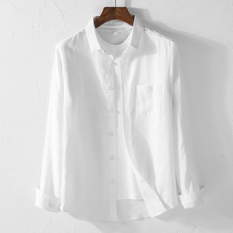 シャツ メンズ 夏 白シャツ 薄手 長袖 リネンシャツ カジュアルシャツ Yシャツ ホワイトシャツ 麻 トップス Xqy006 Amore1号店 通販 Yahoo ショッピング