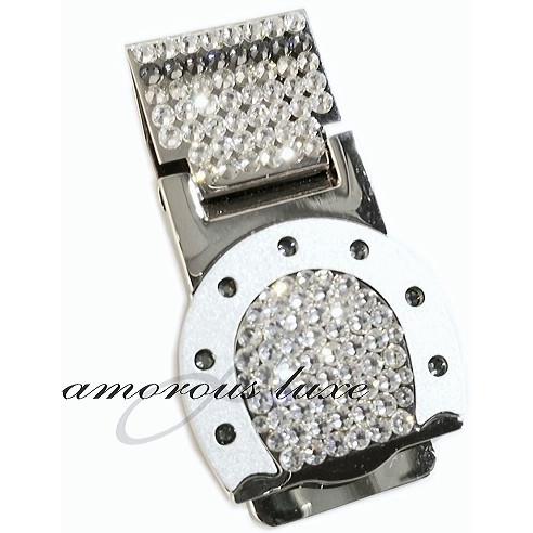 マネークリップ 馬蹄 蹄鉄 デザイン 『ホースシュー』 スワロフスキー