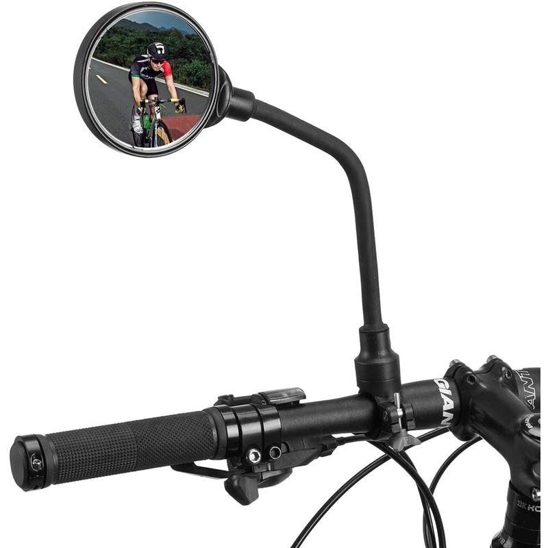 サイドミラー 広角 凸面鏡 自転車 バックミラー  180回転可能 ハンドルバー