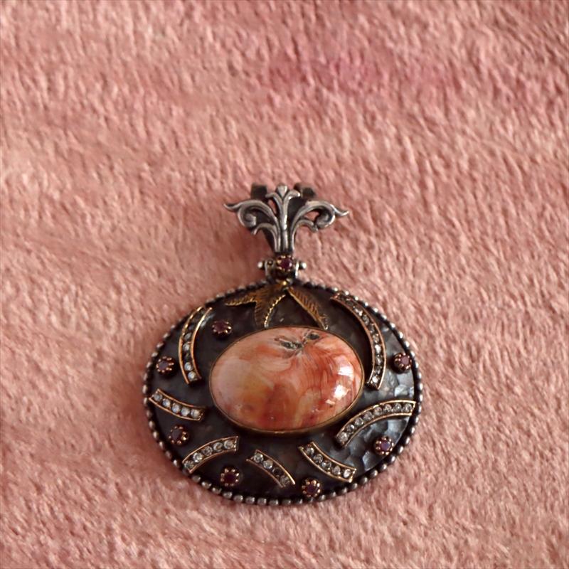 オットマンアンティーク デザインシルバーペンダントトップ オーバル　オレンジアゲート |  | 03