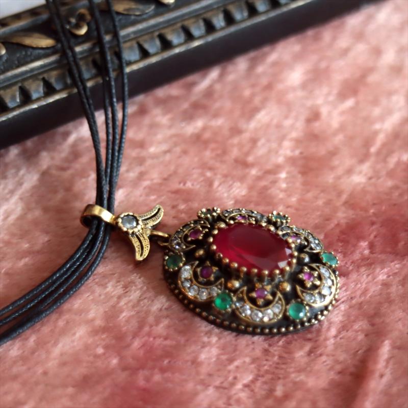 シルバーペンダントヘッド オスマントルコ アンティークデザイン ルビー　オーバル |  | 02