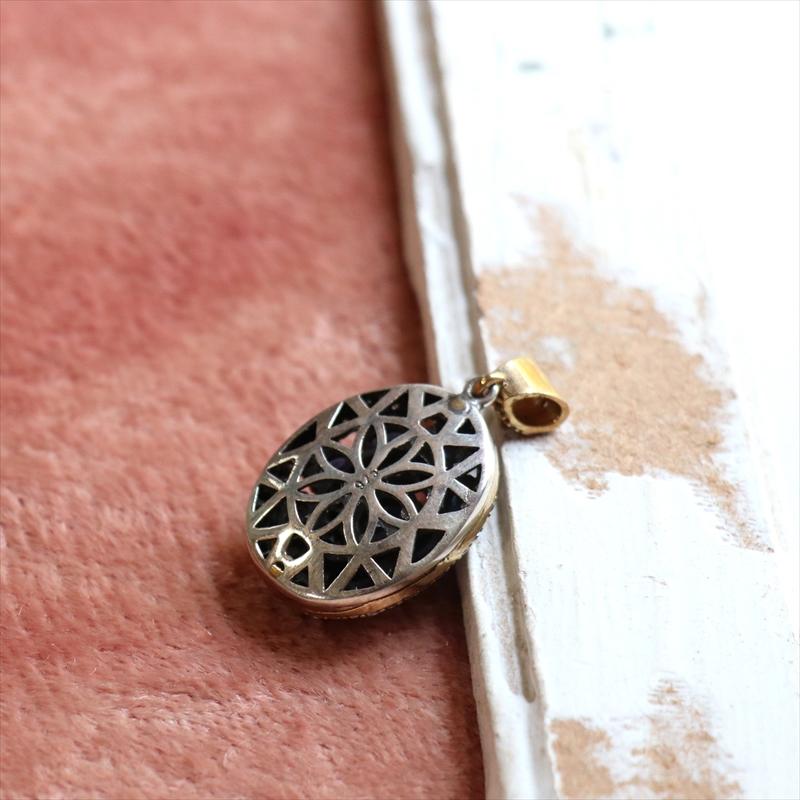 シルバーペンダントトップ【チェーン別売り】オスマントルコ・アンティークデザイン サファイアブルーオーバル |  | 03