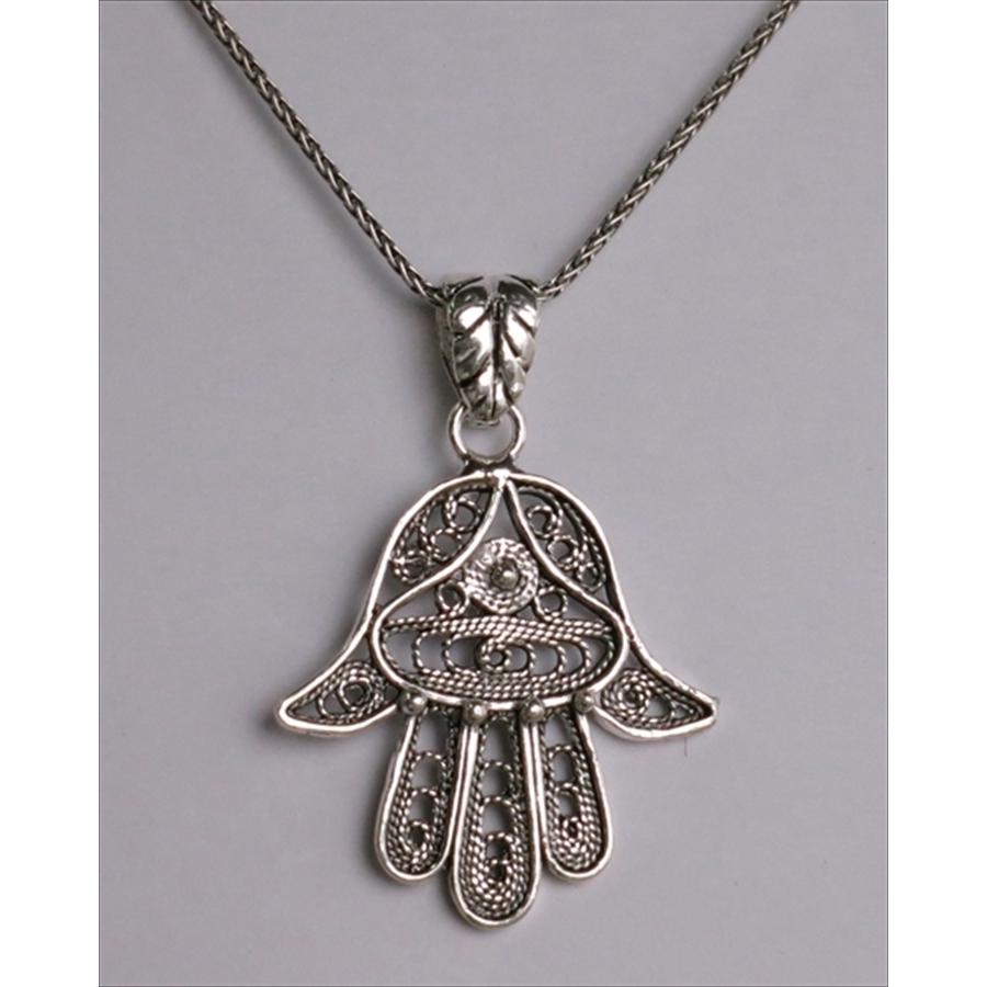 南トルコの伝統工芸テルキャリシルバー925ペンダントトップ【チェーン別売り】 手のひらモチーフ |  | 02