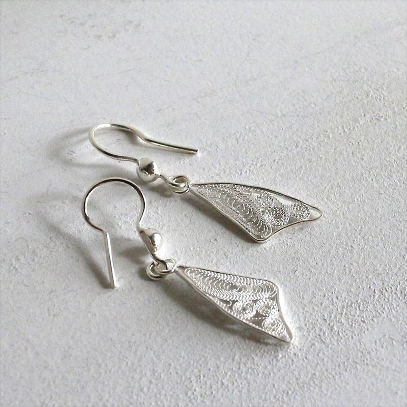 シルバーピアス　シルバー925/トルコハンドメイド テルキャリ  Telkari Siliver earring, Turkish Handmade |  | 01
