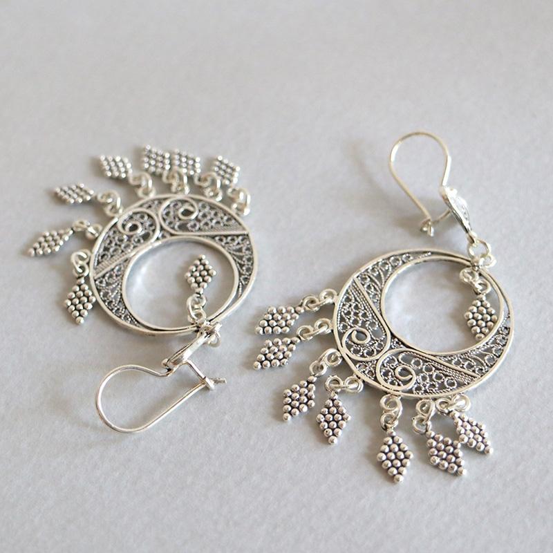 南トルコの伝統工芸テルキャリシルバー925ピアス ラウンド |  | 01