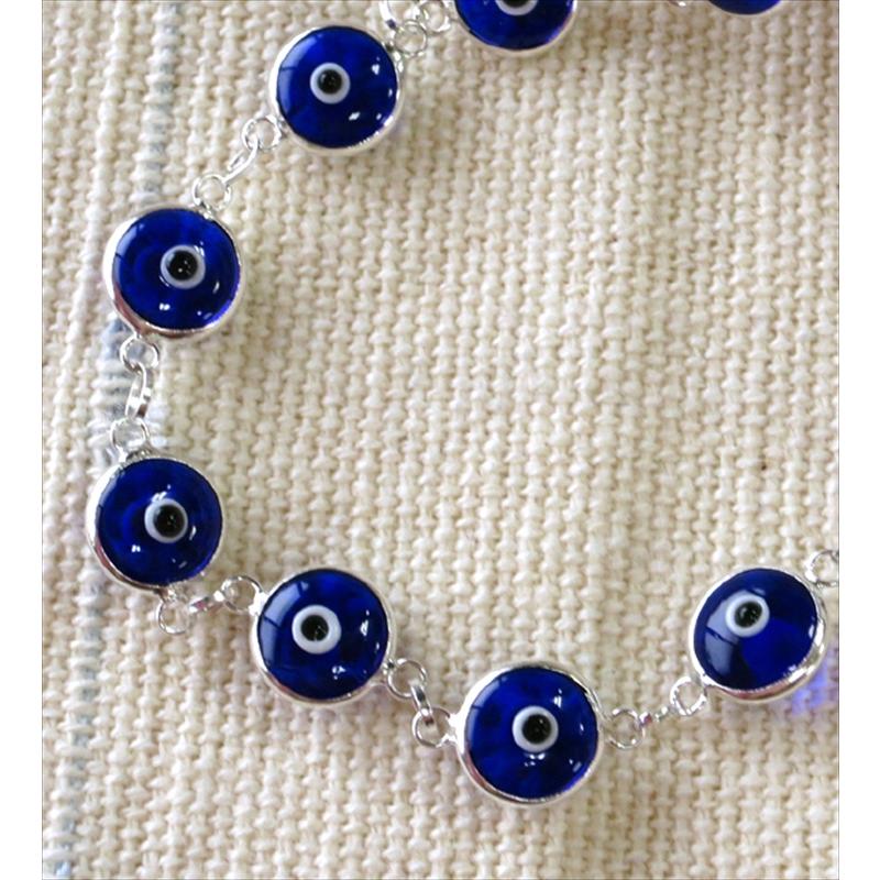 ナザルボンジュウ ブレスレット コバルトブルー 　トルコ製 ガラス＆シルバー　925 |  | 02