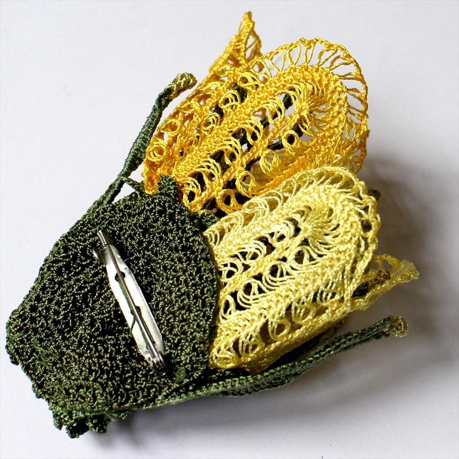 トルコのレース「オヤ」チューリップブローチ かぎ針編みのトゥオヤ |  | 04