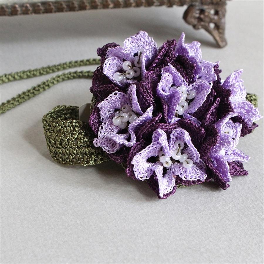 トルコのレース「オヤ」フラワーブレスレッド かぎ針編みのトゥオヤ/バイオレッド |  | 01