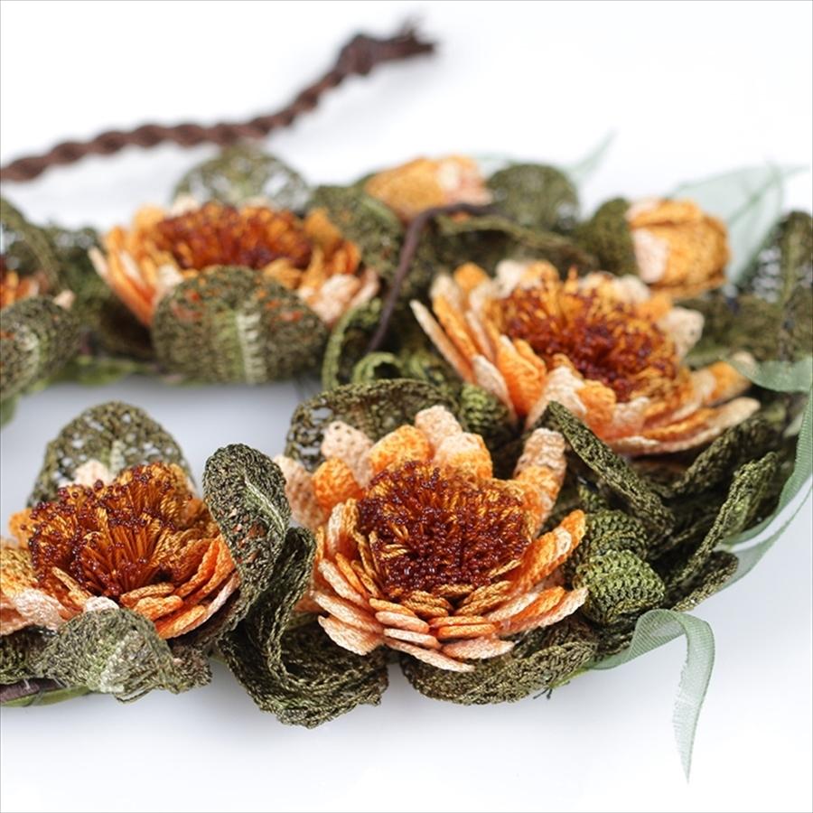 ハンドメイドレースフラワー・ボタニカルネックレス 大輪のガーベラ・オヤモチーフ |  | 04