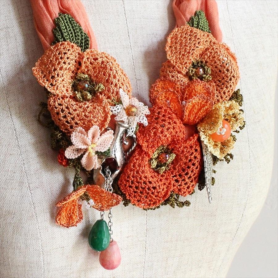 イーネオヤモチーフ・デコラティブネックレス コーラルオレンジ・グラデーション |  | 02