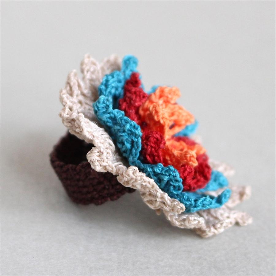 トルコのレース「オヤ」リング かぎ針編みのトゥオヤ/グラデーションカラーのお花/カラフル |  | 01