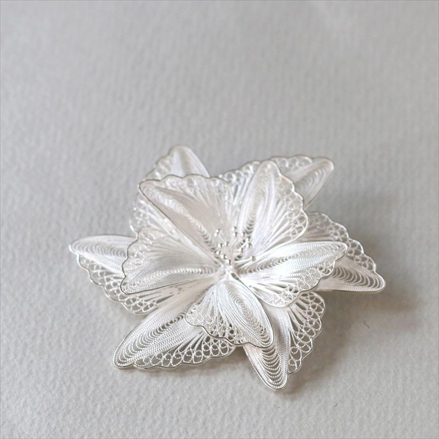 シルバーブローチ・スターフラワー　シルバー925/トルコハンドメイド　テルキャリ 銀線細工　南トルコの伝統工芸 |  | 01