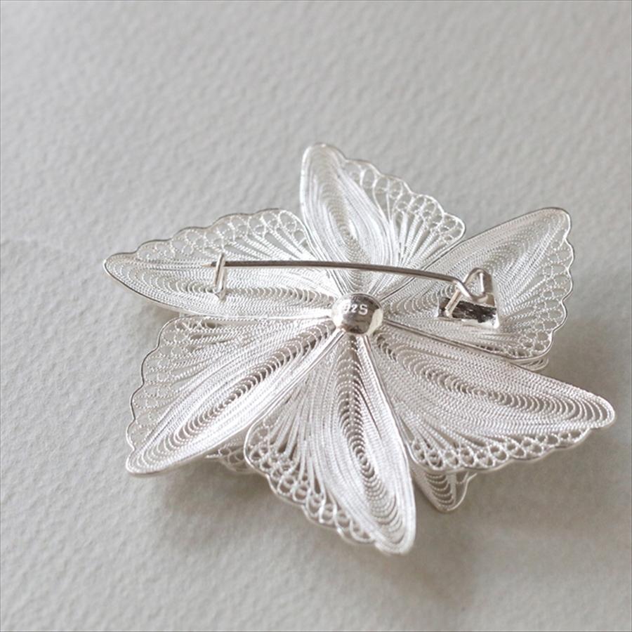 シルバーブローチ・スターフラワー　シルバー925/トルコハンドメイド　テルキャリ 銀線細工　南トルコの伝統工芸 |  | 02