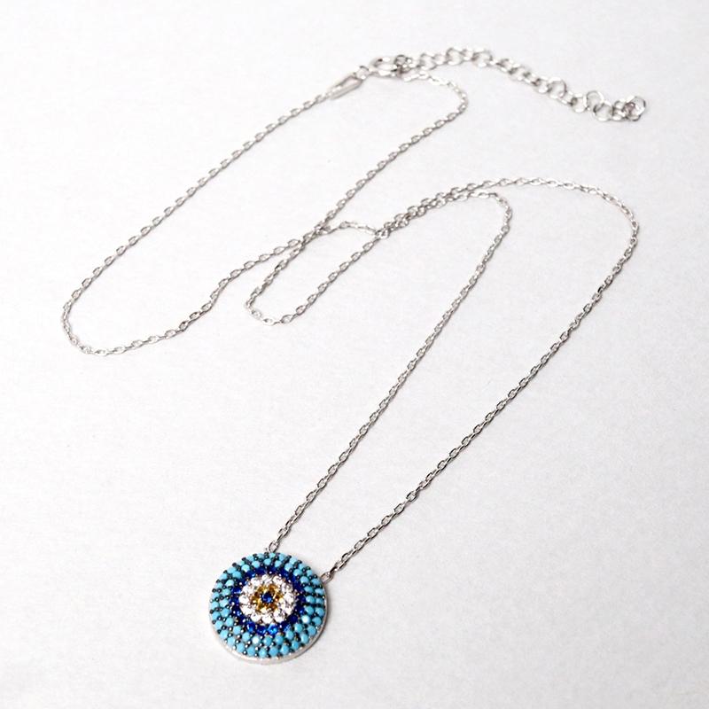 ナザルボンジュウ　シルバー925＆ジルコンペンダント ターコイズ ラウンド |  | 01