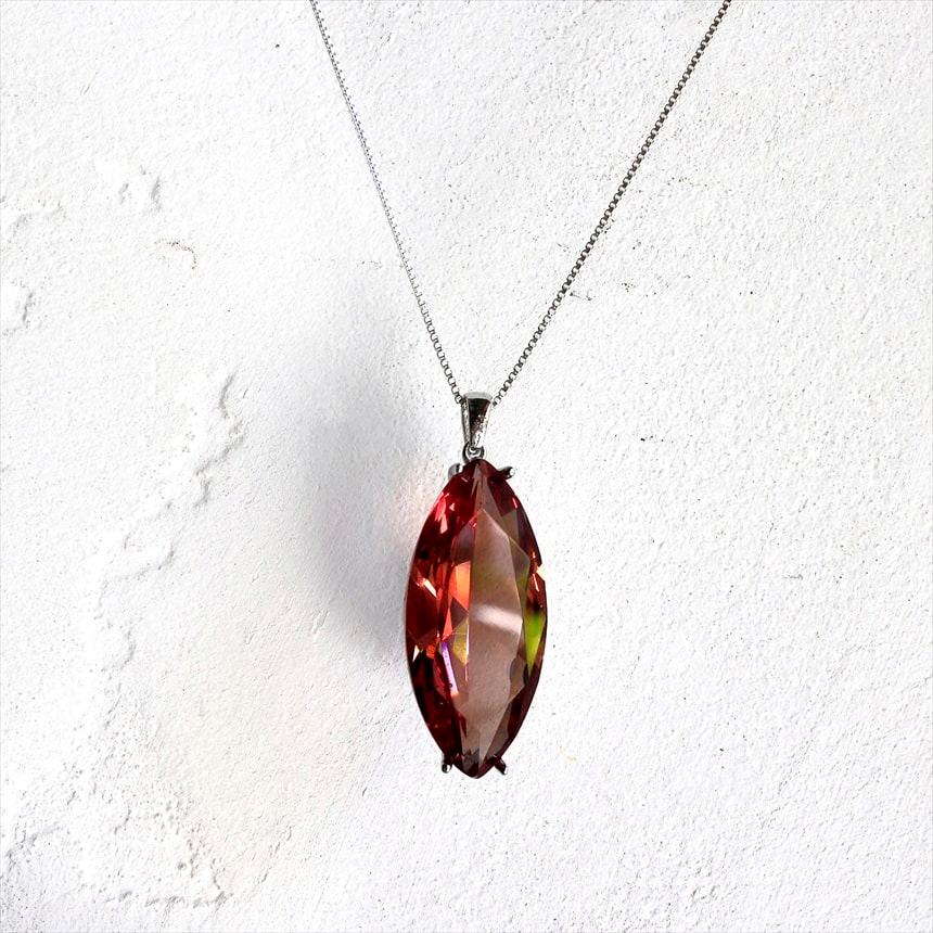 ズルタナイト アーモンド形シルバーネックレス ペンダント | 
