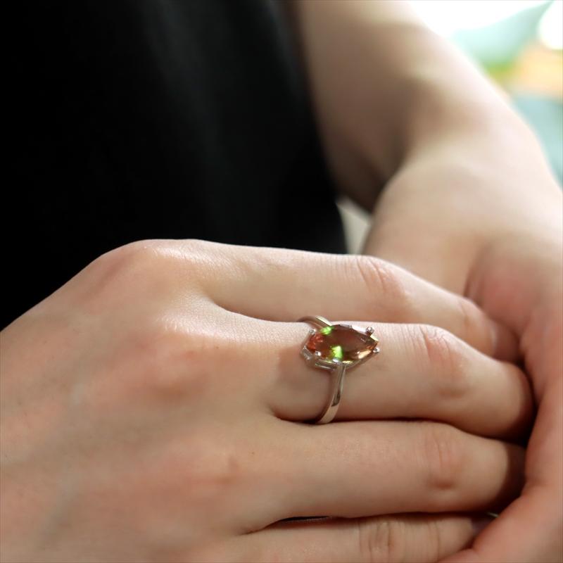 ズルタナイトリング シルバー925 ブリリアントカット　マーキス アーモンド |  | 04