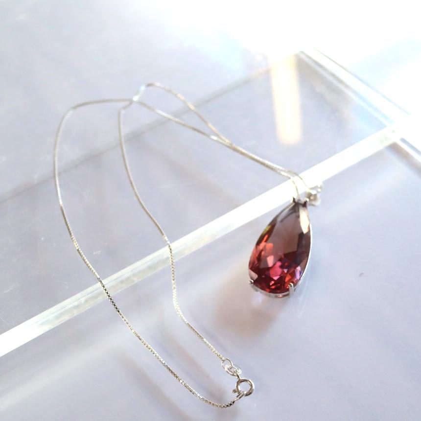 ズルタナイト ペンダント シルバー925 ブリリアントカット ペアシェイプ　ドロップネックレス 50cmチェーン付き |  | 02