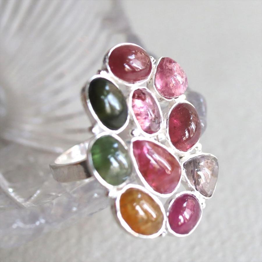 マルチカラートルマリンボリュームリング Jaipur ジャイプールジュエリー silver925