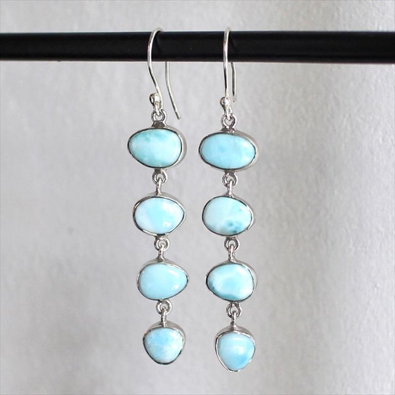 ラリマー4ドロップピアス Jaipur ジャイプールジュエリー silver925 | 