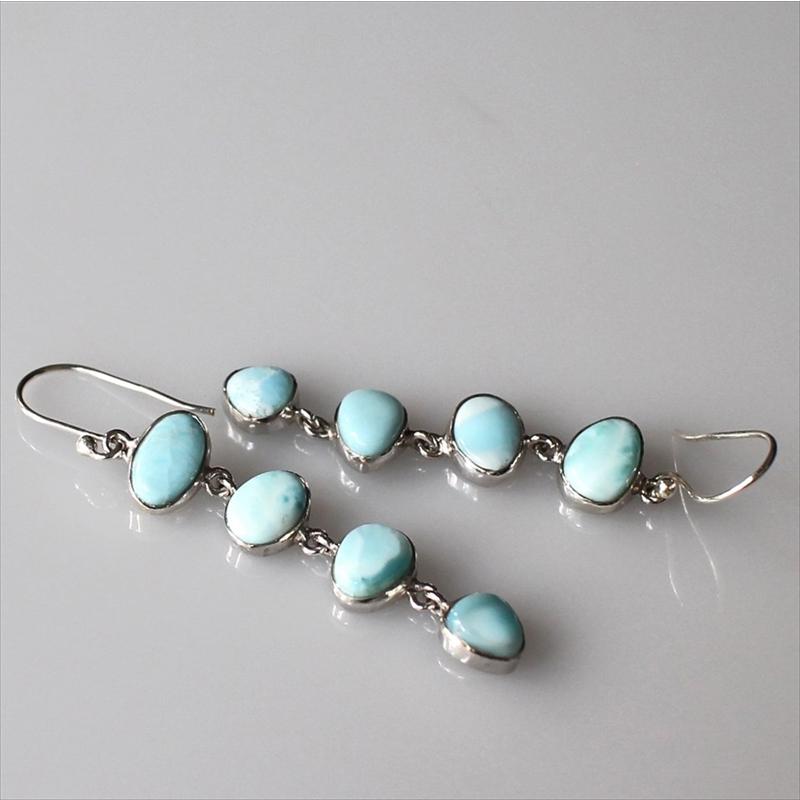 ラリマー4ドロップピアス Jaipur ジャイプールジュエリー silver925 |  | 01