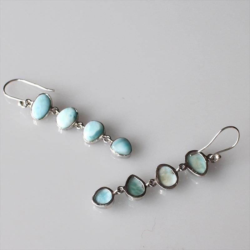 ラリマー4ドロップピアス Jaipur ジャイプールジュエリー silver925 |  | 02