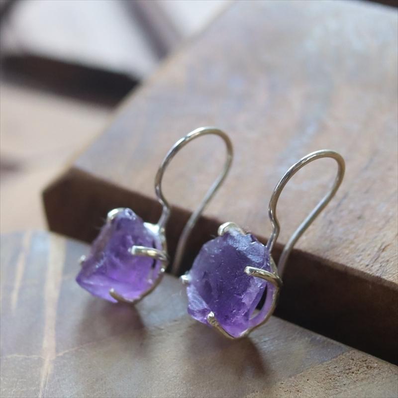 アメシスト ラフカットピアス Jaipur ジャイプールジュエリー silver925 |  | 01