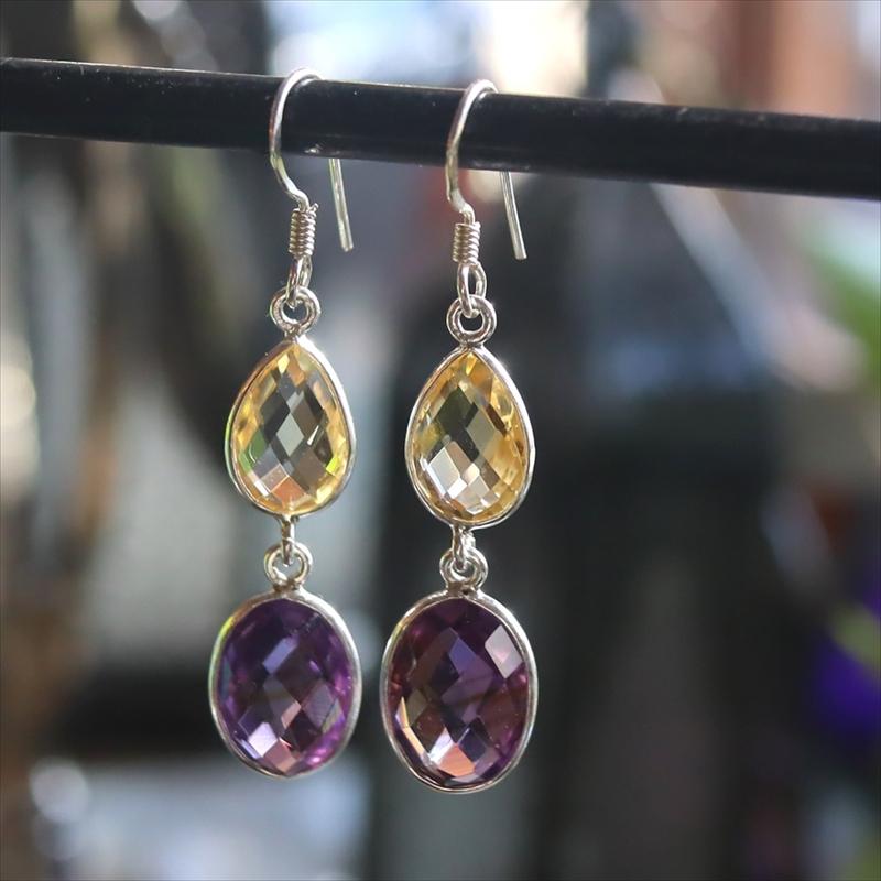 シトリン×アメシストピアス Jaipur ジャイプールジュエリー silver925 |  | 03