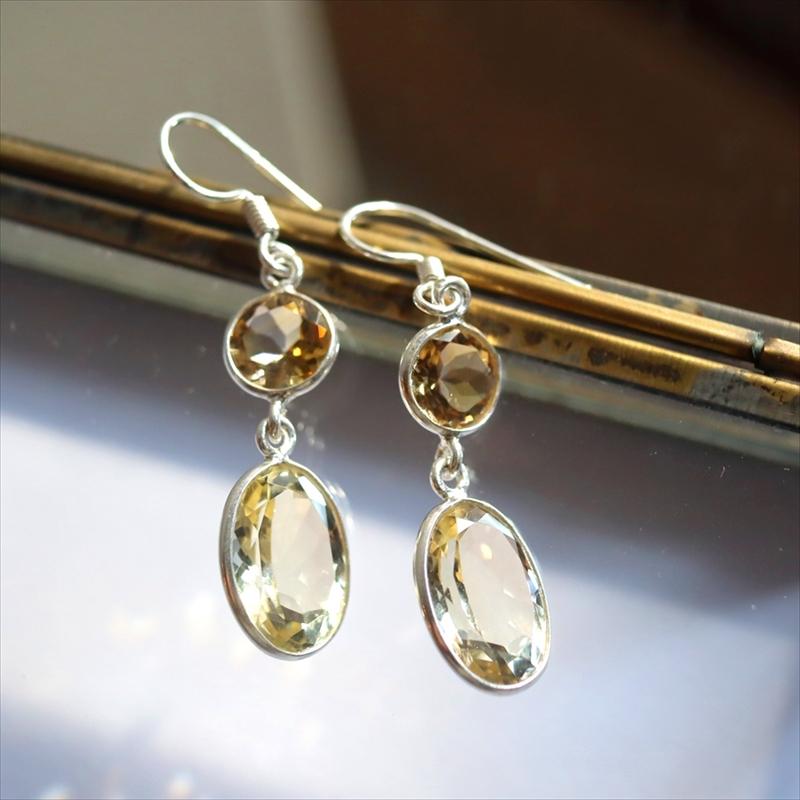 シトリン ピアス Jaipur ジャイプールジュエリー silver925 |  | 01