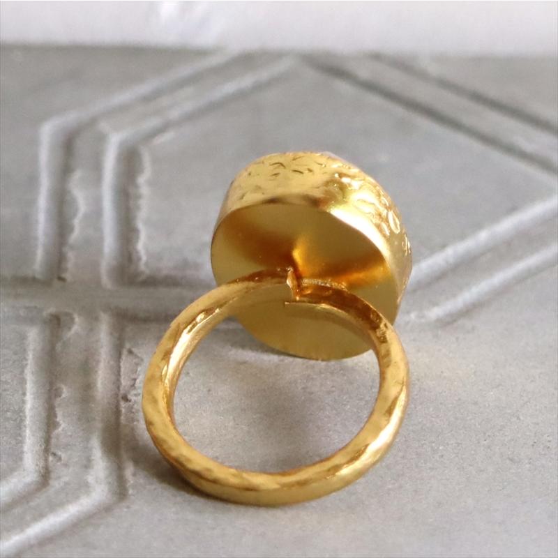 アルサメイア ホワイトカルセドニービッグストーンリング オーバル 天然石22KGP トルコジュエリー |  | 04