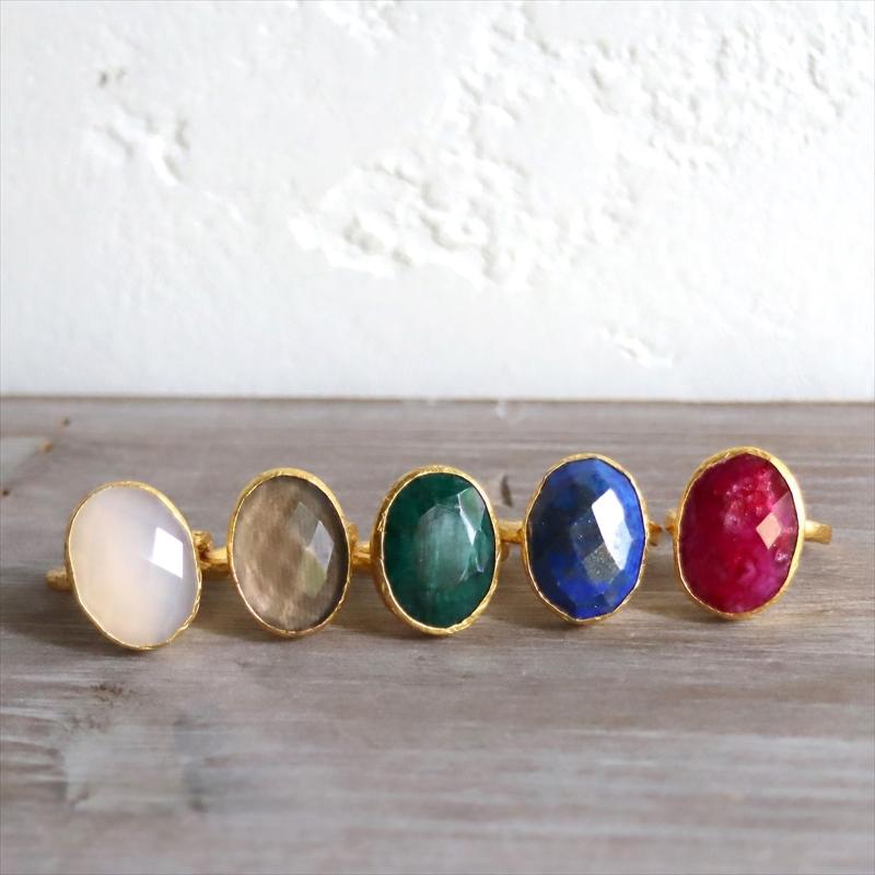 アルサメイア ホワイトカルセドニービッグストーンリング オーバル 天然石22KGP トルコジュエリー |  | 06