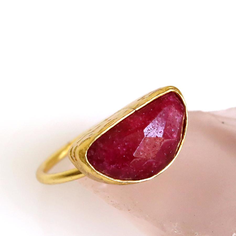 ルビー 半月型 リング クォータームーン /　Ruby Ring Arsameia | ブランド登録なし