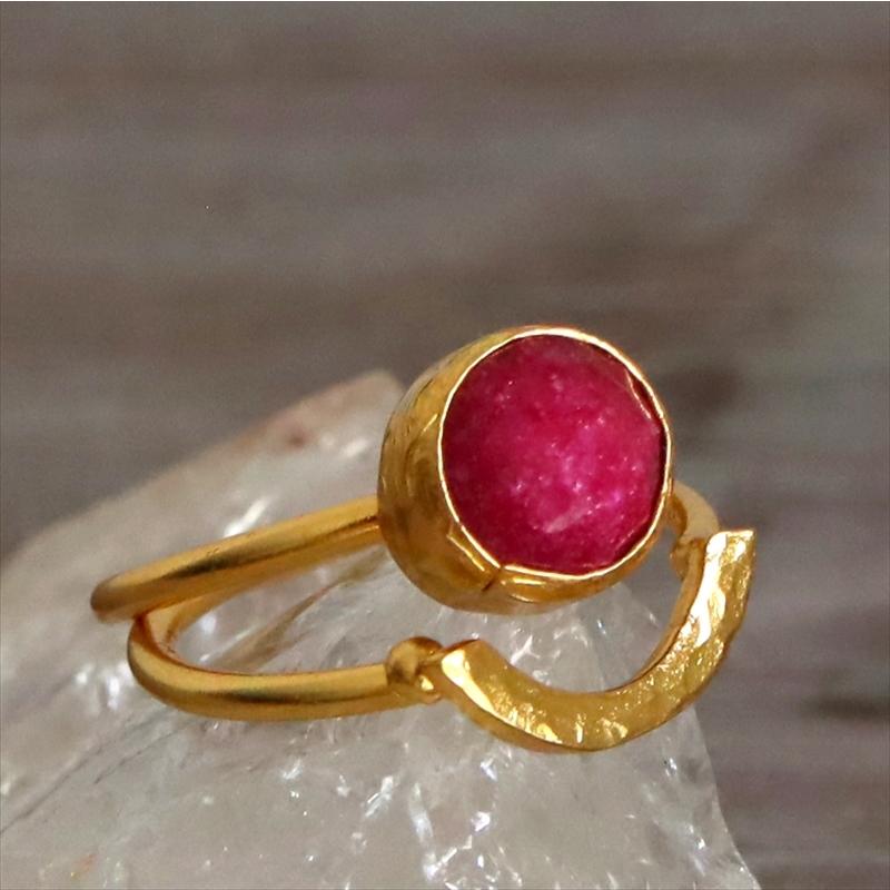 ルビー ２連リング サークル 22KGP アルサメイア トルコジュエリー Ruby Ring | ブランド登録なし