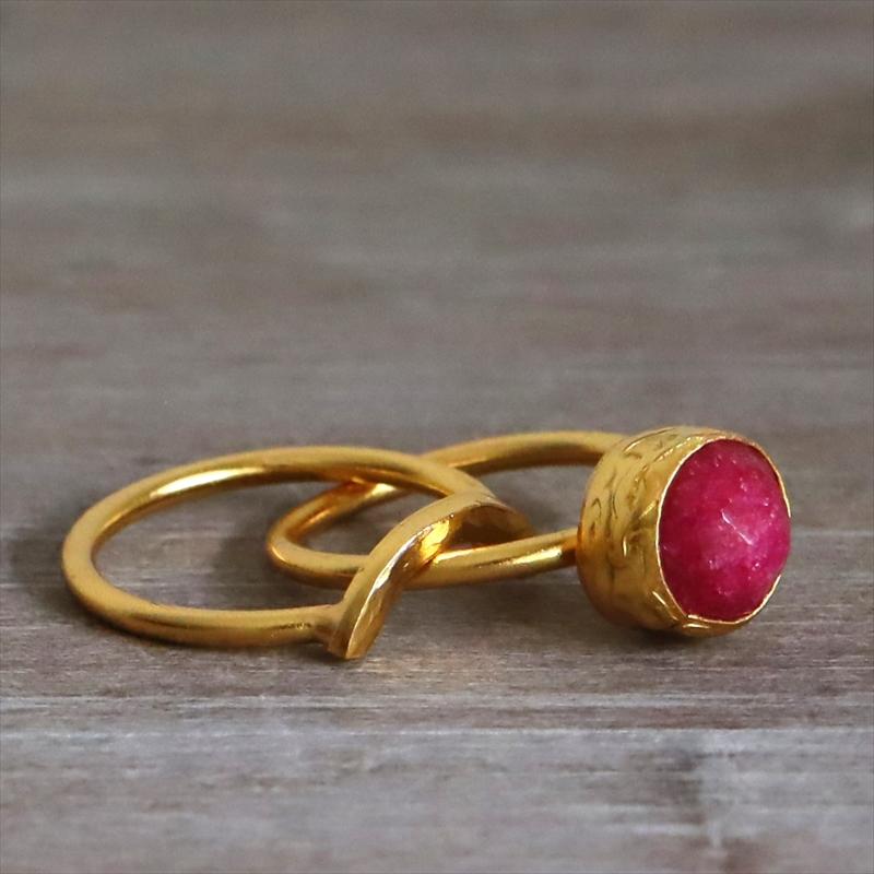 ルビー ２連リング サークル 22KGP アルサメイア トルコジュエリー Ruby Ring | ブランド登録なし | 01