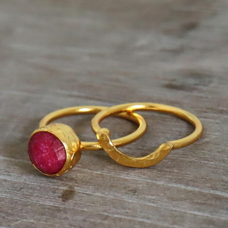 ルビー ２連リング サークル 22KGP アルサメイア トルコジュエリー Ruby Ring | ブランド登録なし | 03