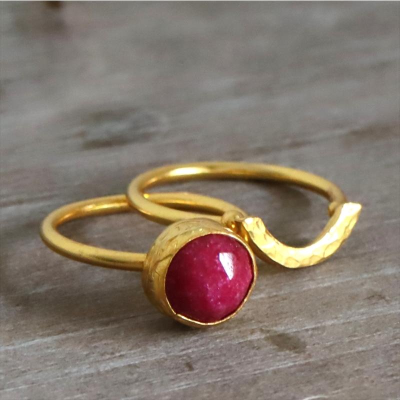 ルビー ２連リング サークル 22KGP アルサメイア トルコジュエリー Ruby Ring | ブランド登録なし | 04