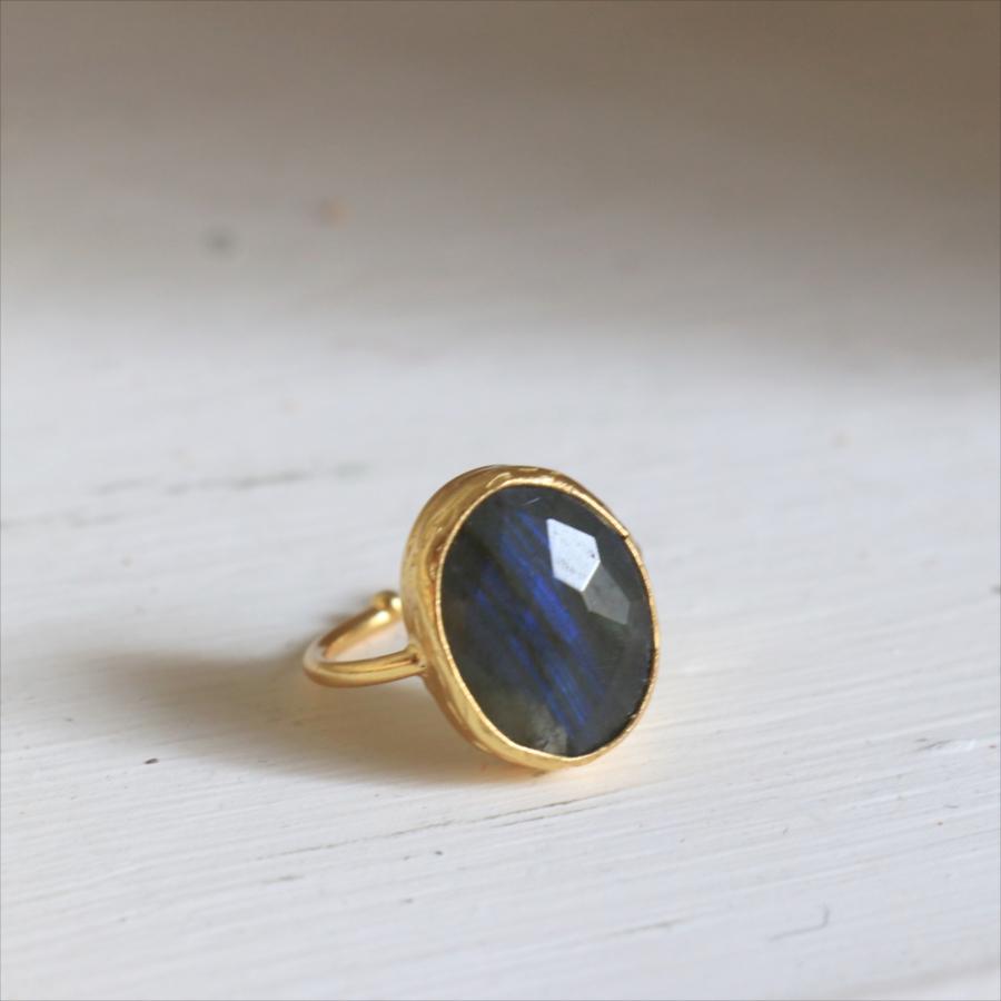 アルサメイア ラブラドライトビッグストーンリング オーバル 天然石22KGP トルコジュエリー | ブランド登録なし | 03